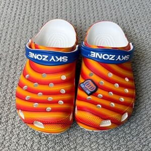 CROCS' Vibrant Orange and Blue Clogs